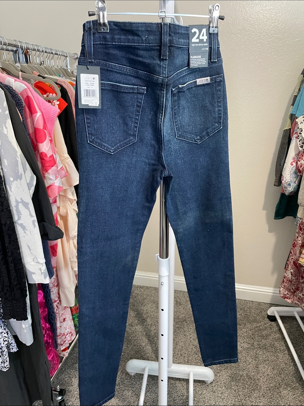 Joe's Jeans Women's Dark Indigo High Rise Skinny Jeans - Picture 3 of 4